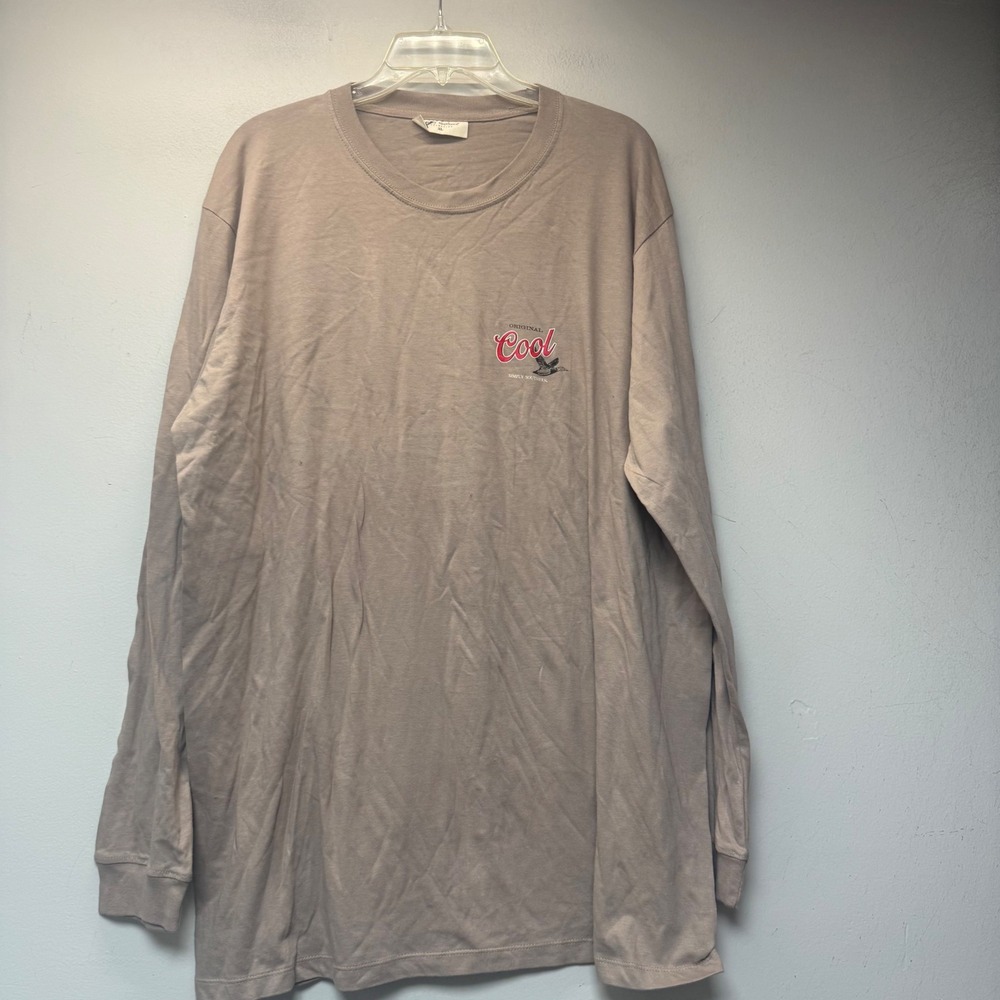 Simply Southern Long Sleeve T-Shirt Mens XL Tan Excellent Mallard Duck Graphic